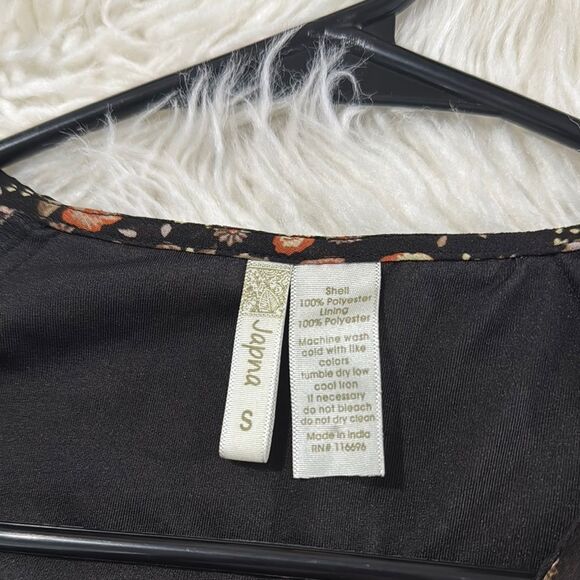 Japna Brown and Tan Ruffled Peplum Blouse Size S - Picture 6 of 7